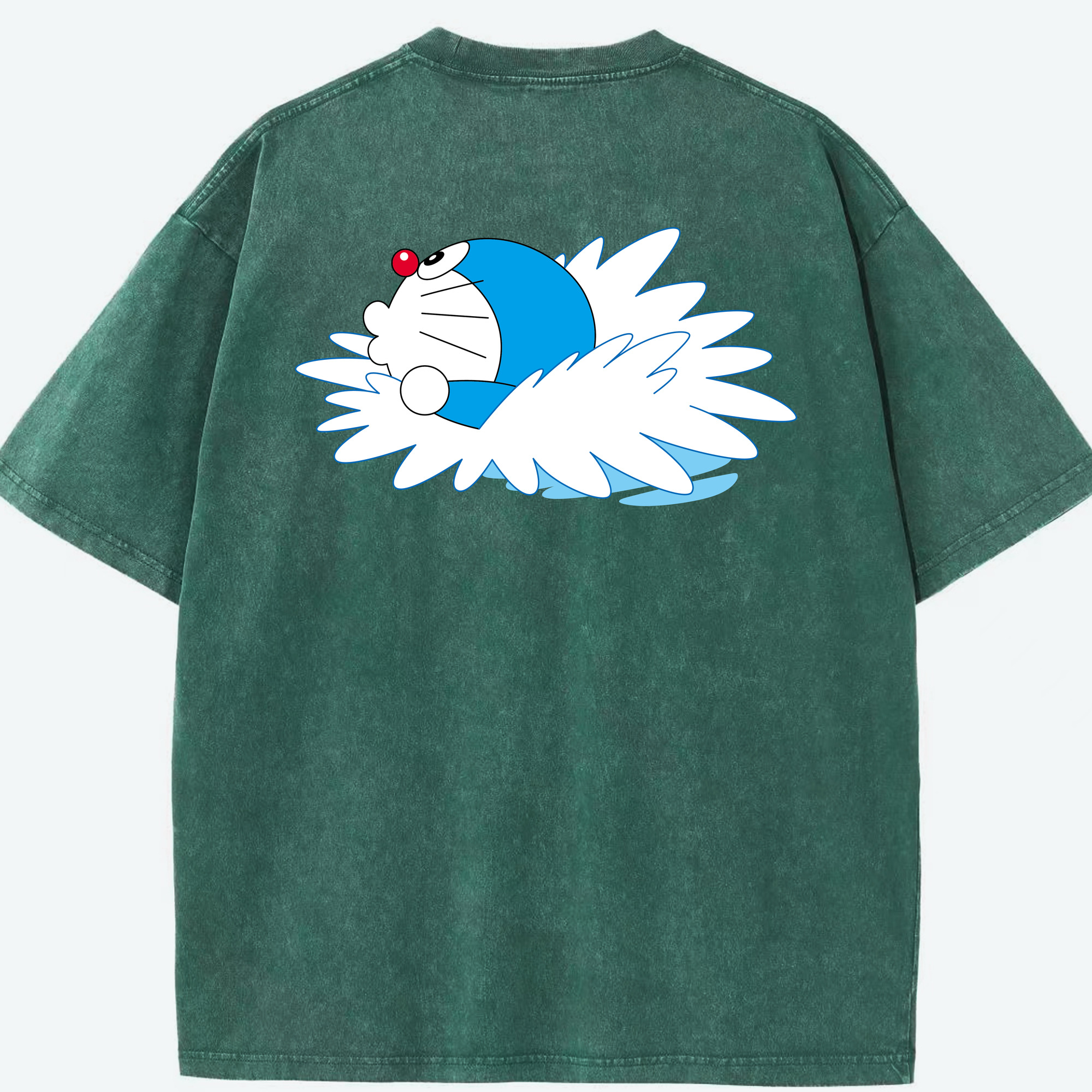 （画像用） ドラえもん Doraemon 綿100% ヴィンテージ風 半袖Tシャツ（背面プリント）